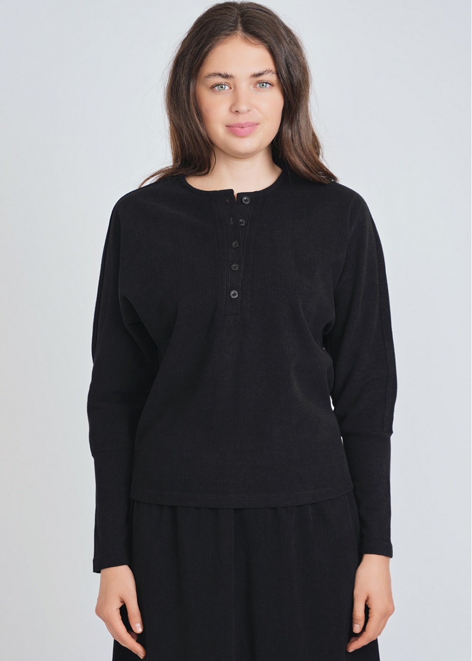 Black Ribbed Long Sleeve Tee: Elevated Basics